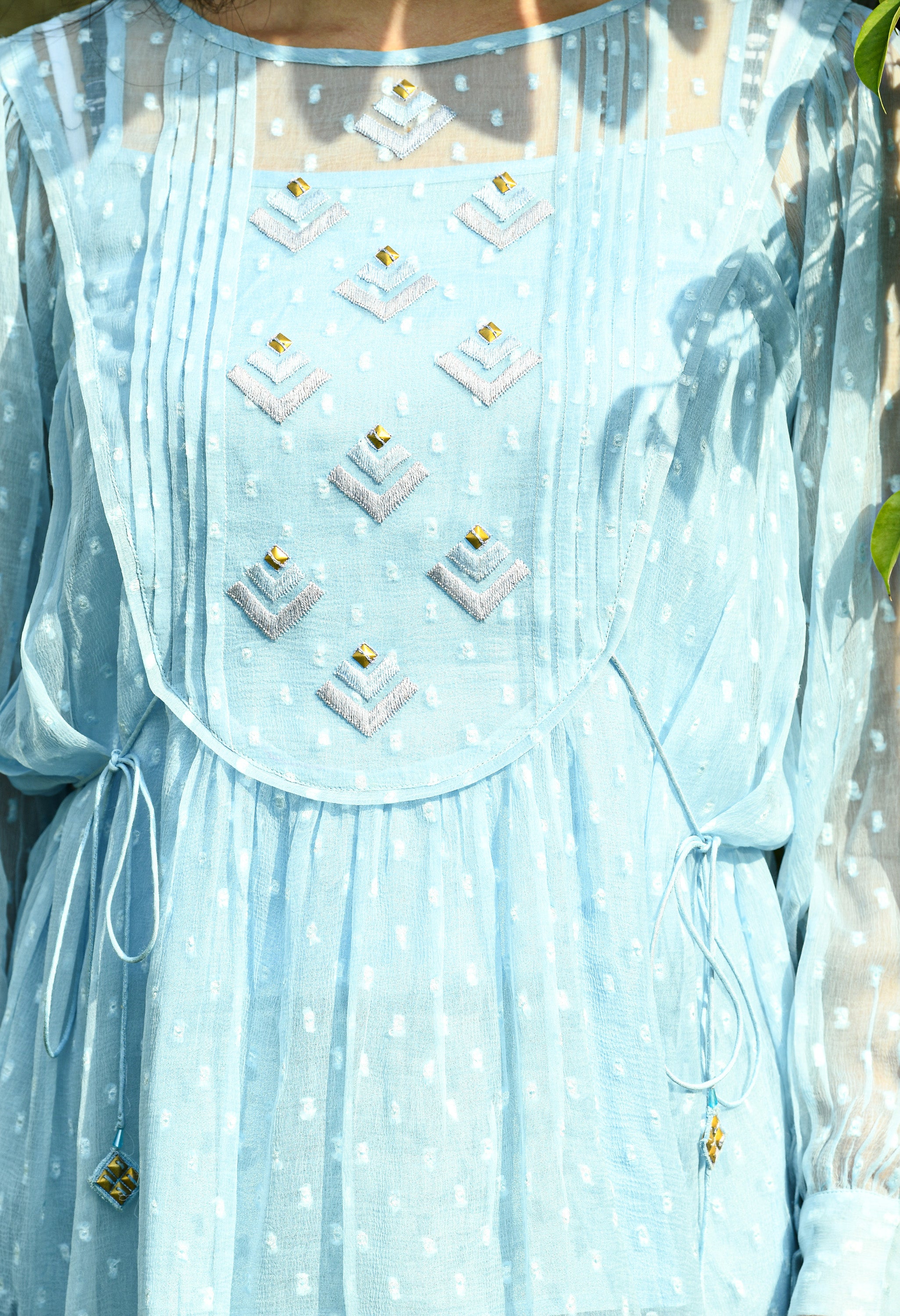 Ambar Phulkari Chiffon Top | Amber Chiffon Top